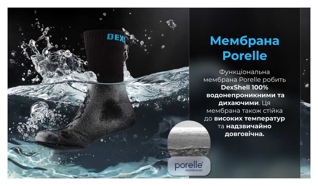 Шкарпетки водонепроникні Dexshell Ultra Thin Crew BLK, р-р S, чорний