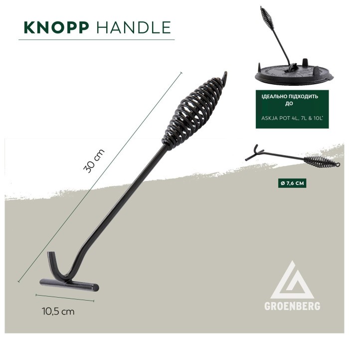Подъемник крышки Groenberg Knopp Handle Black (266019)