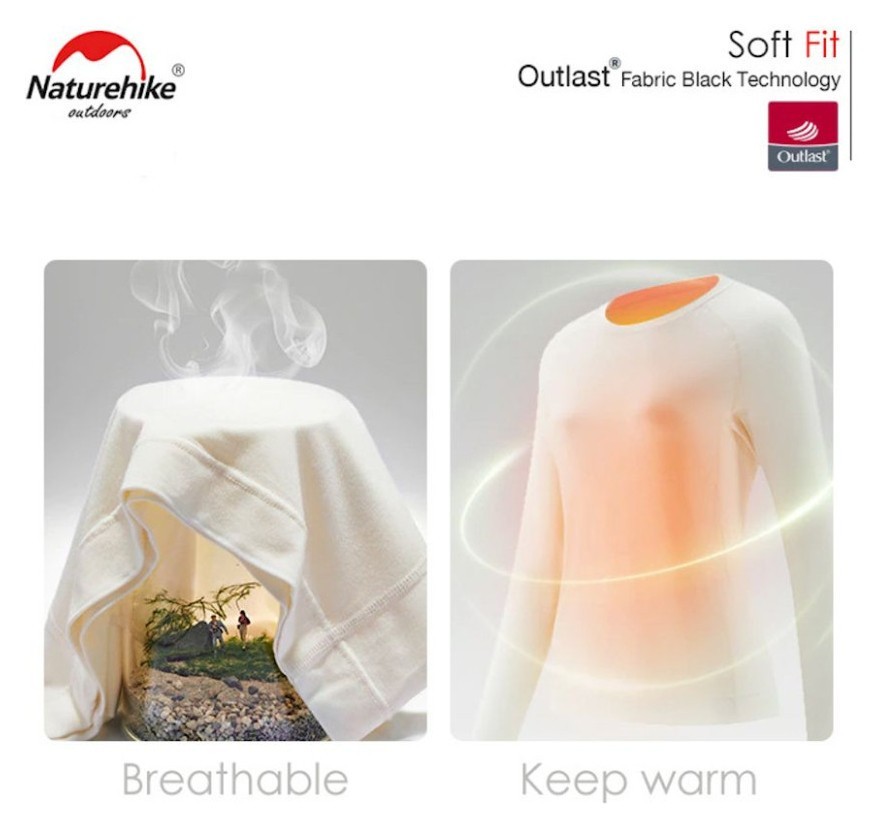 Термо-лонгслів чоловічий Naturehike NH22NY009, зима, розмір XXL, чорний