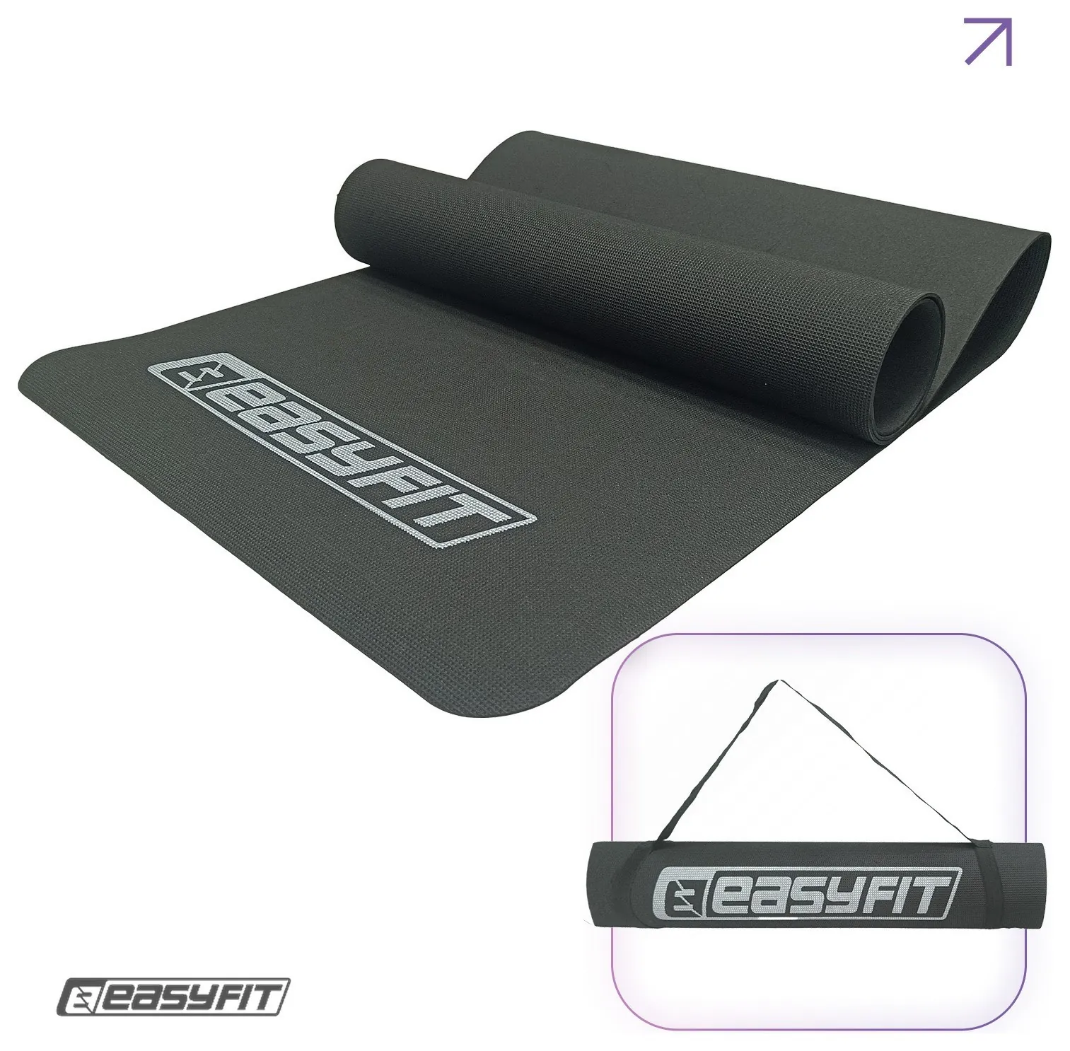 Килимок для фітнесу EasyFit EVA 3 мм (чорний) (EFIT_EF-1927-BK)