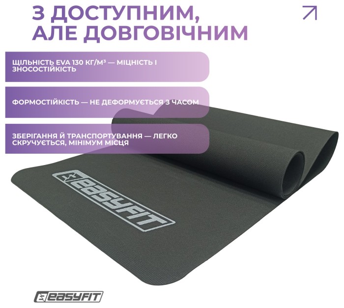 Коврик для фитнеса EasyFit EVA 3 мм (черный)