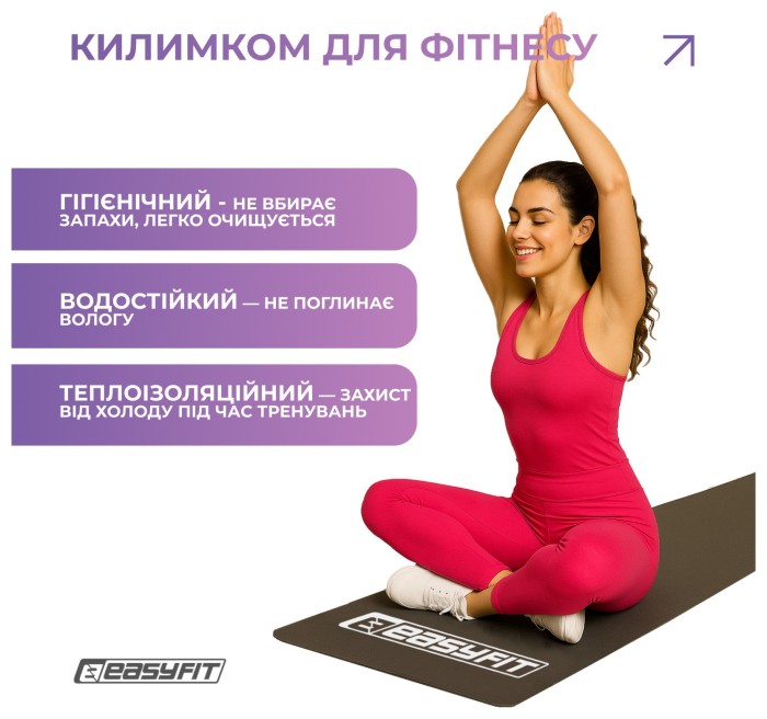 Коврик для фитнеса EasyFit EVA 3 мм (черный)