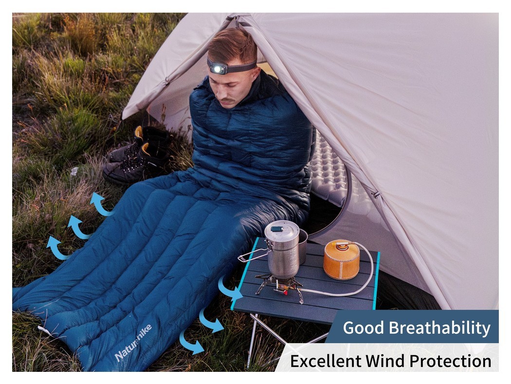 Спальный мешок с натуральным пухом Naturehike CWM295 CNK2300SD013, голубой