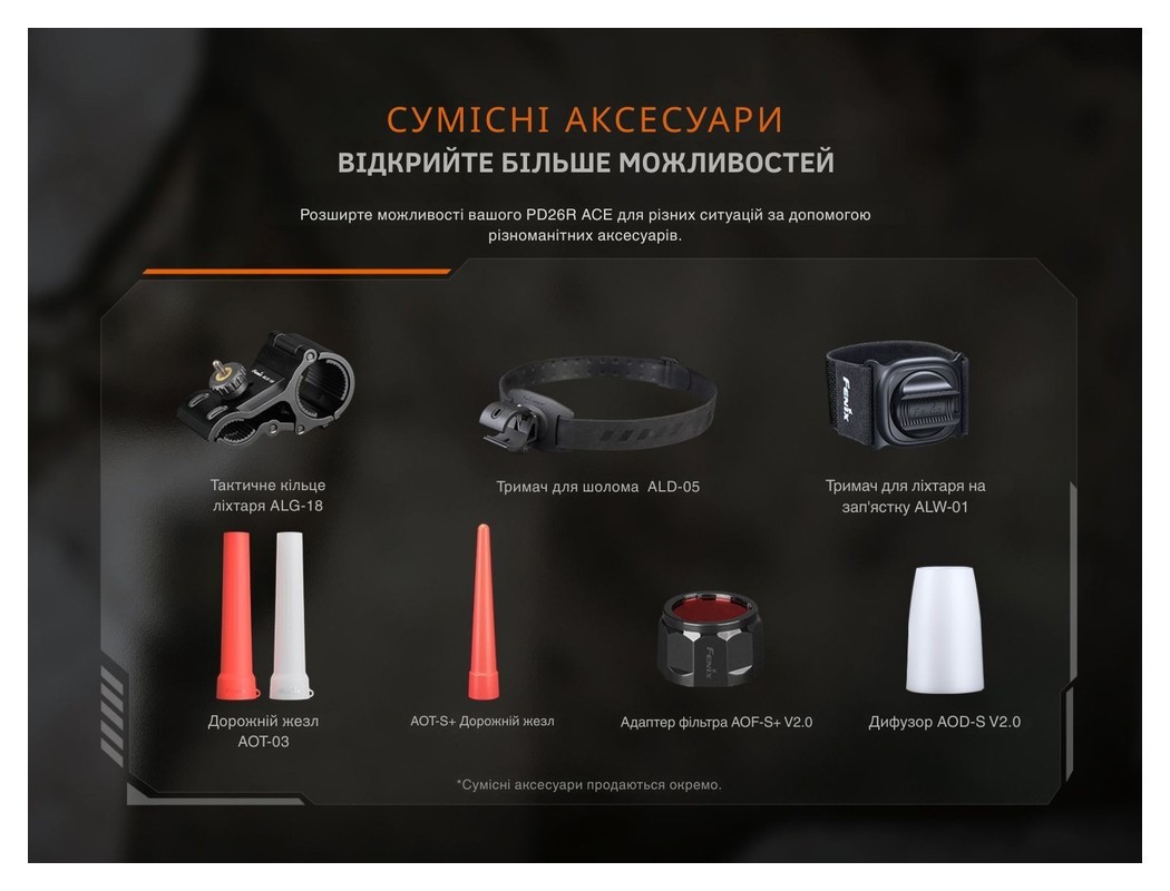 Фонарь тактический карманный Fenix PD26R ACE 1300 лм