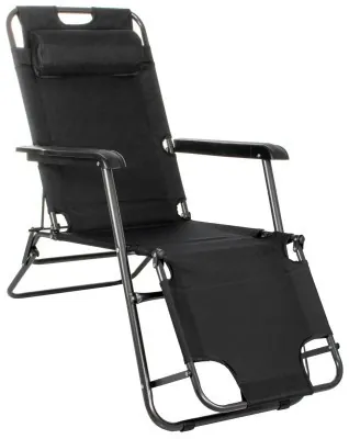 Шезлонг (крісло-лежак) Springos Zero Gravity для пляжу, тераси та саду GC0060 Black
