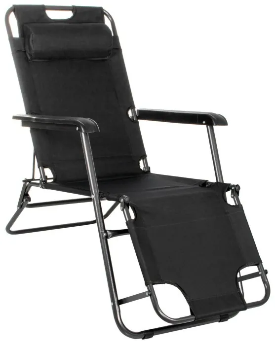 Шезлонг (крісло-лежак) Springos Zero Gravity для пляжу, тераси та саду GC0060 Black