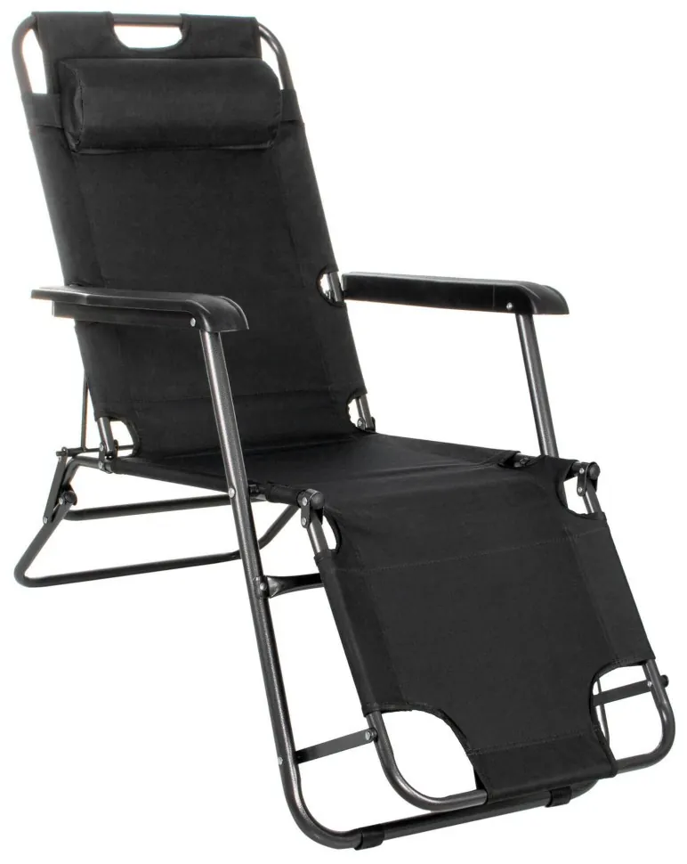 Шезлонг (крісло-лежак) Springos Zero Gravity для пляжу, тераси та саду GC0060 Black (LFGC0060)