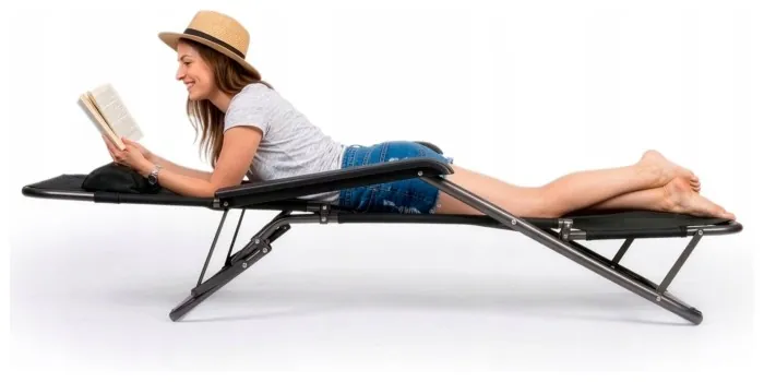 Шезлонг (крісло-лежак) Springos Zero Gravity для пляжу, тераси та саду GC0060 Black