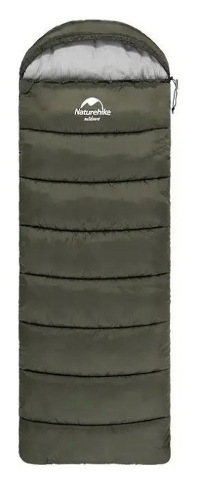 Спальник з капюшоном Naturehike U250S NH20MSD07, (0°C), правий, темно-зелений, укр, укр