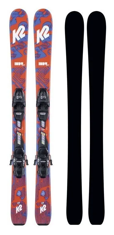 Лижі гірські комплект для підлітків K2 INDY+FDT 4.5 100см Turquoise/black (10C0806.109.1+10B1019.109.2) O (124 см black, turquoise)