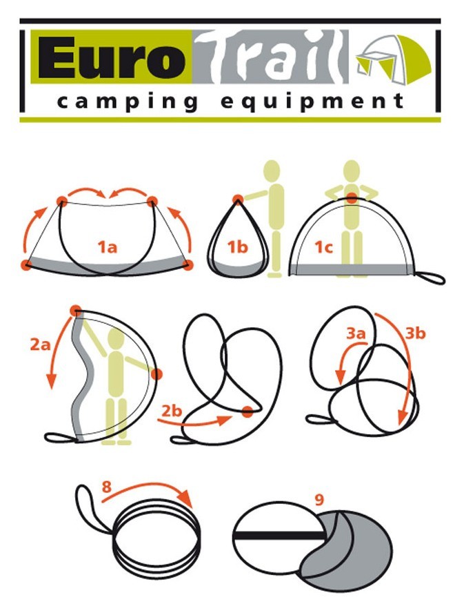 Палатка туристическая Eurotrail SOUTH FORK POP-UP Lime/black (ETTE0781)