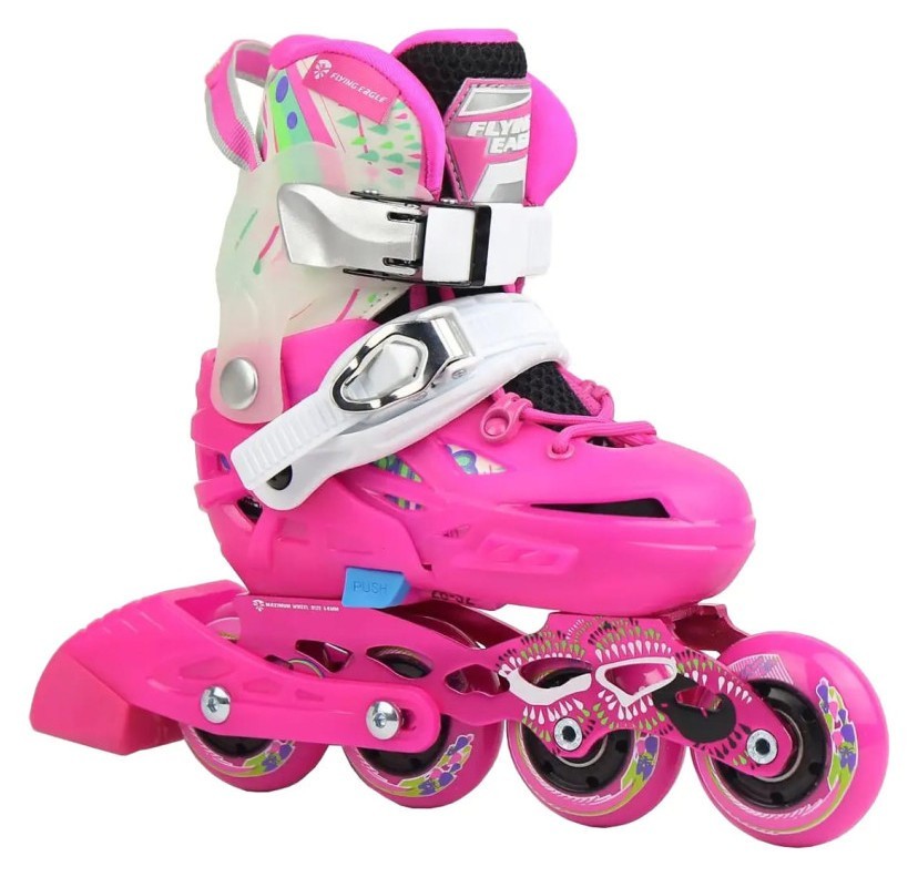 Дитячі розсувні роликові коньки Flying Eagle S6S Junior рожеві, укр, укр