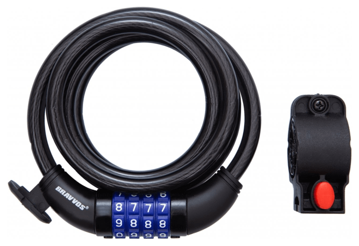 Замок BRAVVOS LOC-125-135 кодовый со стальным тросом 10мм X1500мм