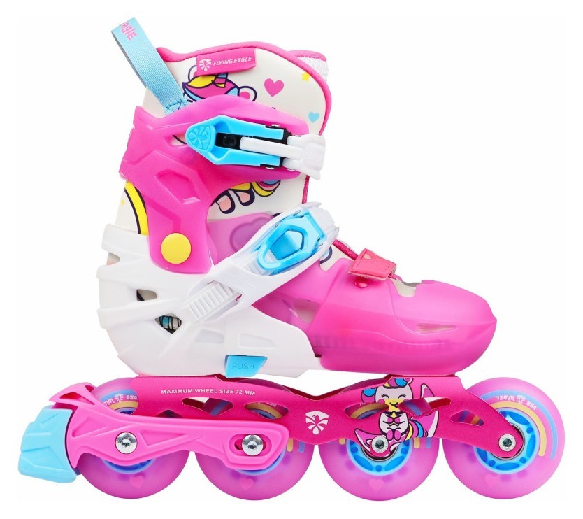Детские раздвижные ролики Flying Eagle L6 Lumos розовые 33-37