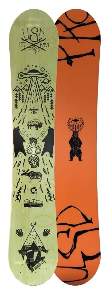 Сноуборд USD Pro KIDNAP 163 Green/Orange (USB17M2P) (163 см black)