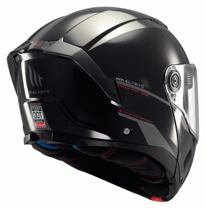 Мотошолом MT ATOM 2 SV Solid A1 Gloss Black