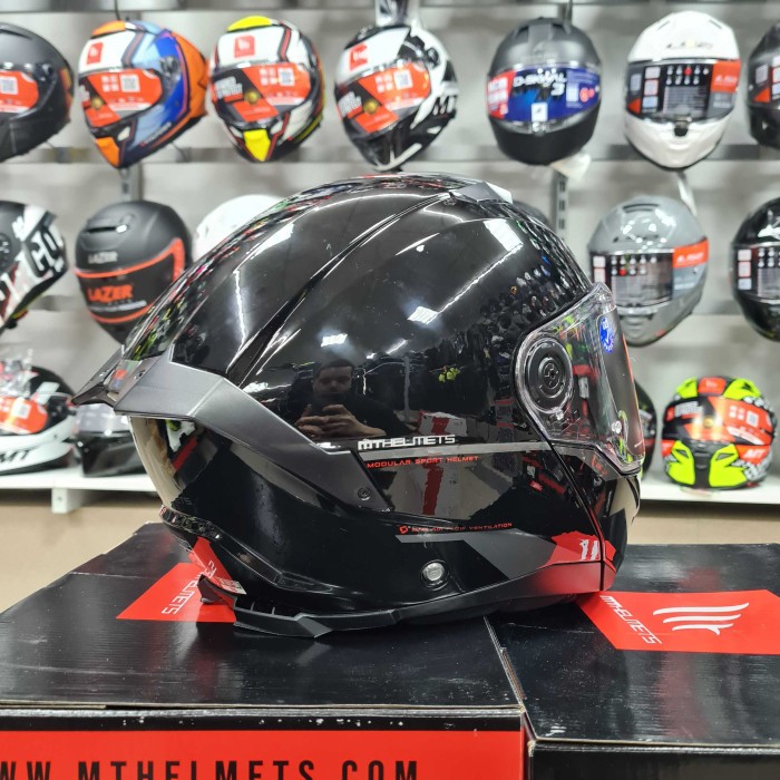 Мотошолом MT ATOM 2 SV Solid A1 Gloss Black