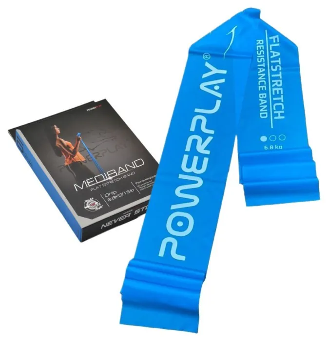 Стрічка-еспандер для фітнесу та реабілітації PowerPlay 4112 0.4мм MediBand Light Синя (6.8 кг)