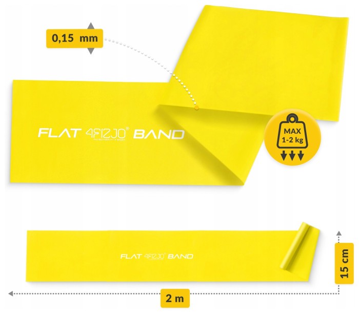 Стрічка-еспандер для спорту та реабілітації 4FIZJO Flat Band 200 х 15 cм 1-2 кг Yellow (P-5907222931639)