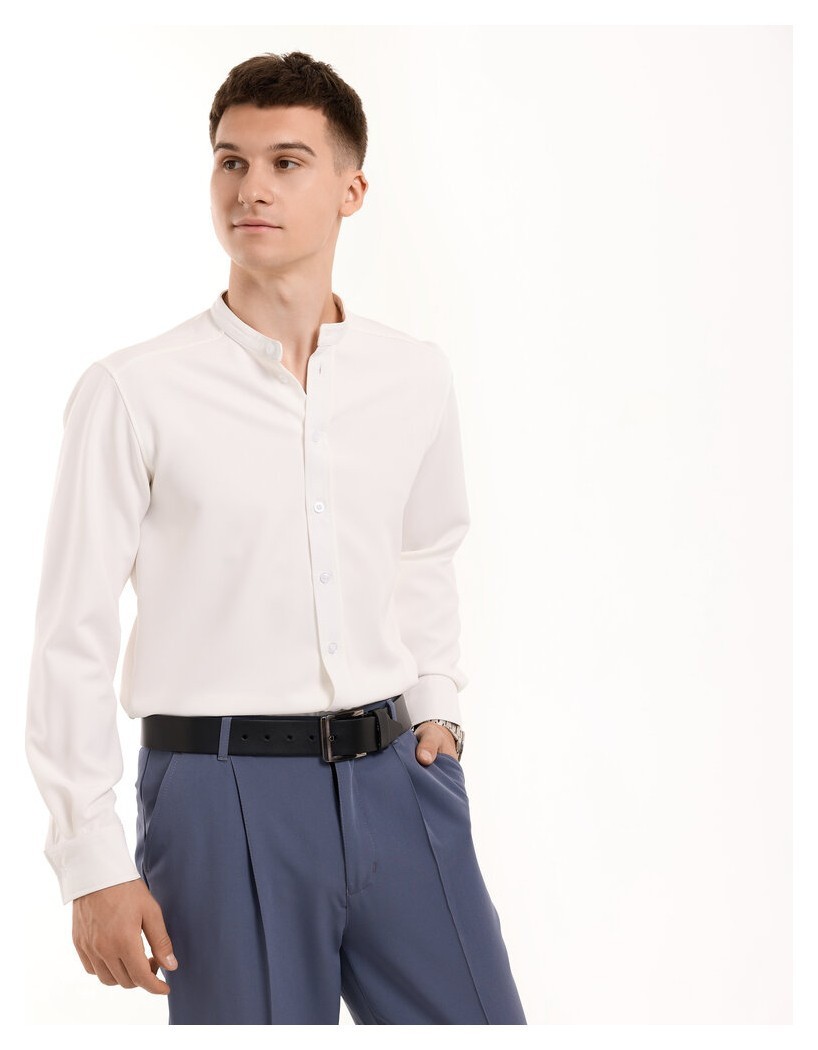 Молочная мужская рубашка с длинными рукавами Pobedov Legend