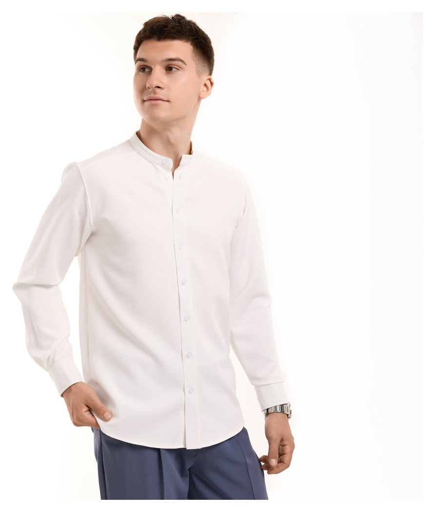 Молочная мужская рубашка с длинными рукавами Pobedov Legend