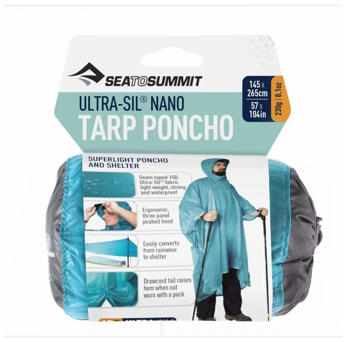 Дождевик-пончо Ultra-Sil 15D Tarp Poncho Blue, 265 х 145 см от Sea to Summit