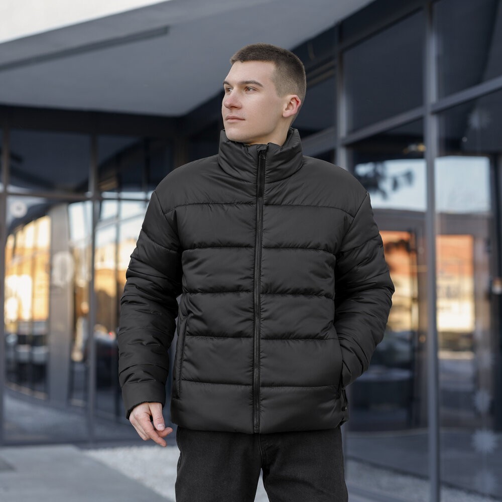 Чоловіча зимова куртка чорна Pobedov Bubble Gum