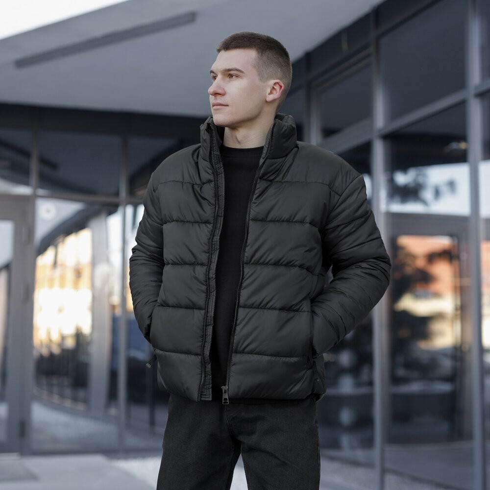 Чоловіча зимова куртка чорна Pobedov Bubble Gum