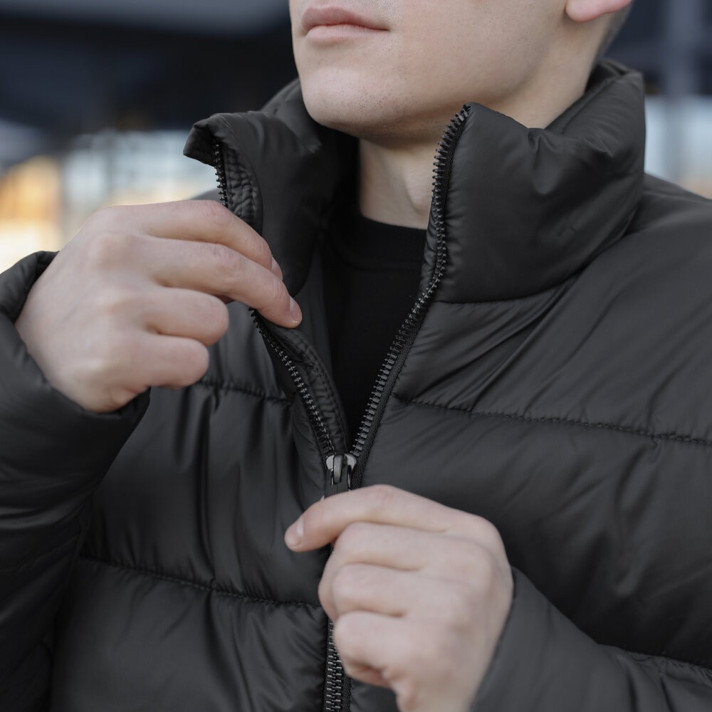 Чоловіча зимова куртка чорна Pobedov Bubble Gum