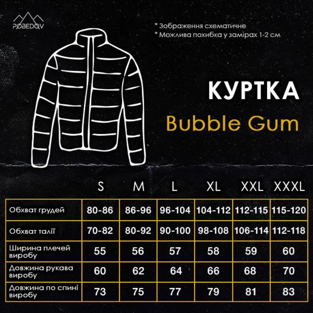 Чоловіча зимова куртка чорна Pobedov Bubble Gum