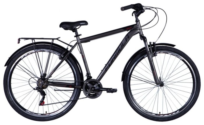 Велосипед ST 28" Formula MAGNUM AM Vbr рама- з багажником задн St з крилом St 2024 (сріблястий (м)), укр, укр