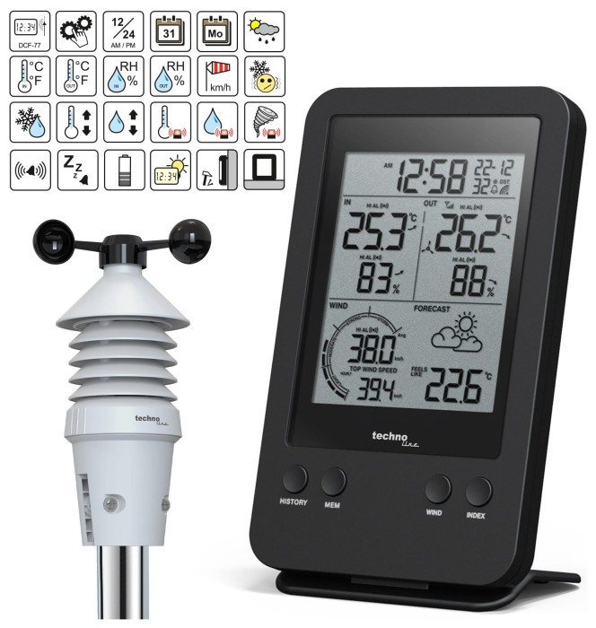 Метеостанція Technoline WS9008 Black (WS9008)