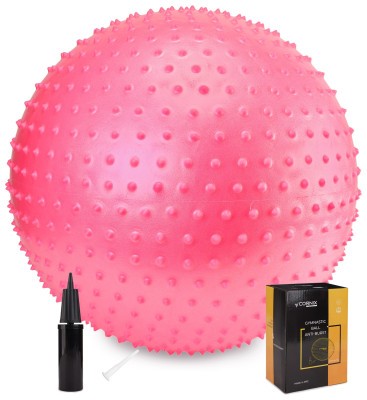 М'яч для фітнесу (фітбол) Cornix 55 см масажний Anti-Burst XR-0469 Pink