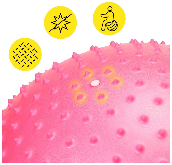 М'яч для фітнесу (фітбол) Cornix 55 см масажний Anti-Burst XR-0469 Pink