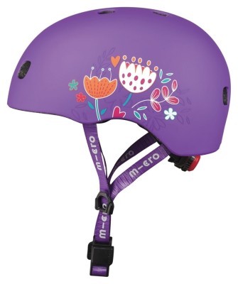 Защитный шлем MICRO - ФИОЛЕТОВЫЙ С ЦВЕТАМИ (48-53 cm, S)