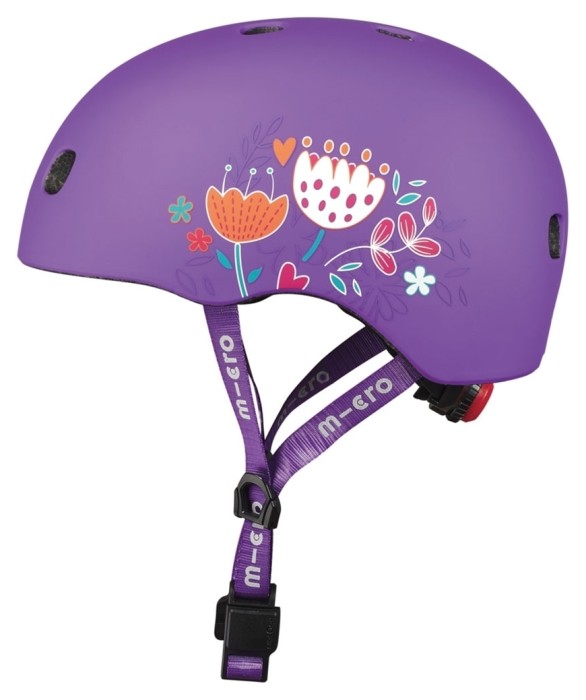 Защитный шлем MICRO - ФИОЛЕТОВЫЙ С ЦВЕТАМИ (48-53 cm, S)