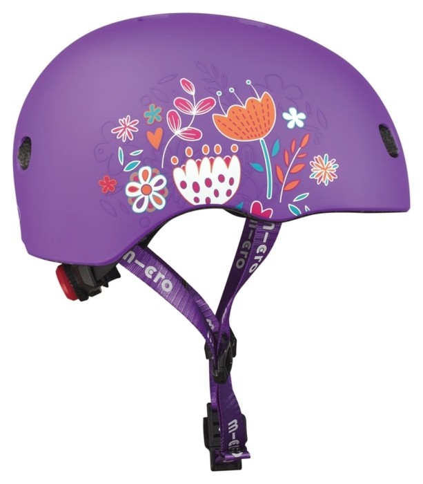 Защитный шлем MICRO - ФИОЛЕТОВЫЙ С ЦВЕТАМИ (48-53 cm, S)