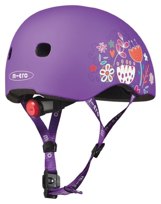 Защитный шлем MICRO - ФИОЛЕТОВЫЙ С ЦВЕТАМИ (48-53 cm, S)