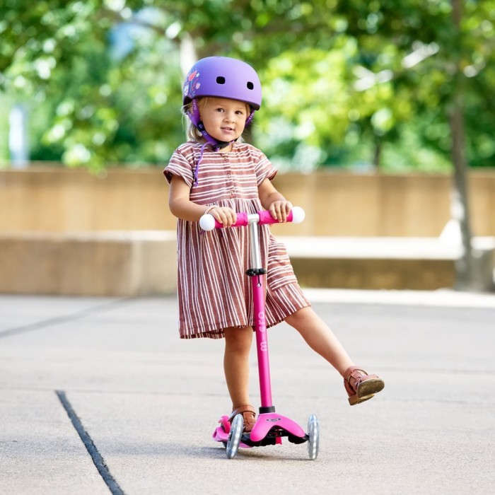 Защитный шлем MICRO - ФИОЛЕТОВЫЙ С ЦВЕТАМИ (48-53 cm, S)