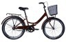 Велосипед ST 24" Formula SMART тормозная рама- " с багажником задн St с корзиной Pl с крылом St 2024 (коричневий), укр