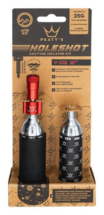 Насос Peaty's Holeshot CO2 Tyre Inflator, MTB 25g, Red