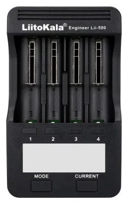 Зарядное устройство для Liitokala Lii-500, 4 канала, Ni-Mh/Li-ion, 220V/12V, Powerbank, Test, LCD, Box