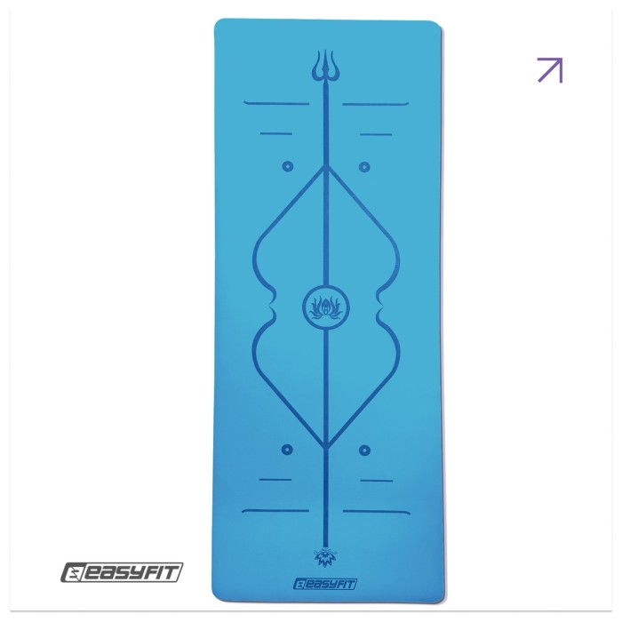 Килимок для йоги професійний EasyFit Pro каучук 5 мм Блакитний, укр, укр