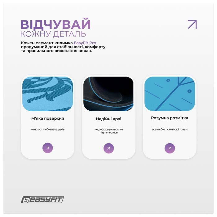 Коврик для йоги профессиональный EasyFit Pro каучук 5 мм Голубой