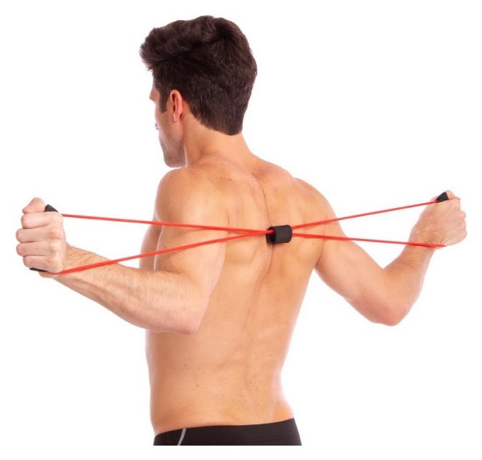 Эспандер EasyFit восьмерка трубчатый розовый