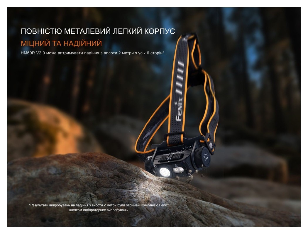 Ліхтар налобний Fenix HM60R 2.0, укр, укр