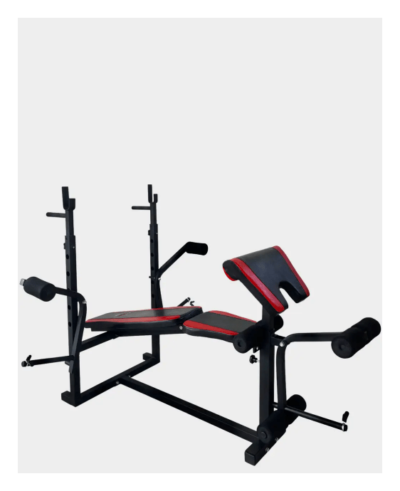 Скамья тренировочная 0070 + Верхняя тяга + Бруся + Приставка Cкотта