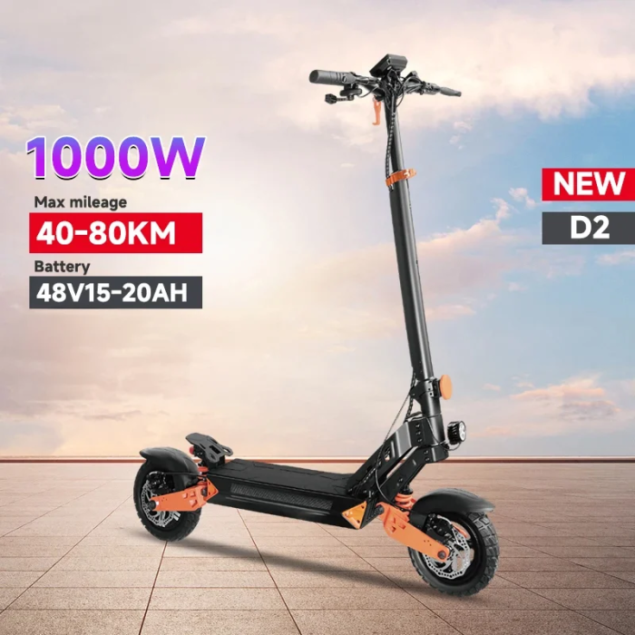 Электросамокат KEPOW D2 (800 Вт; 20 А*ч; 48 В), колеса 10”, черный