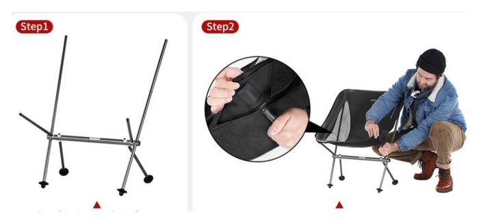 Стул складной Naturehike Stellaluna L04 CNK2450JJ015, размер M, алюминий, черный