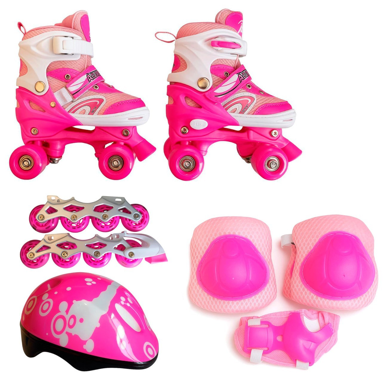 Ролики розсувні трансформер (35-38) Bavar Sport (рожевий)